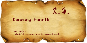 Kenesey Henrik névjegykártya